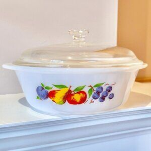 Vintage 1960s 2 Qt Glasbake Ovenware Casserole Baking Dish with Lid in